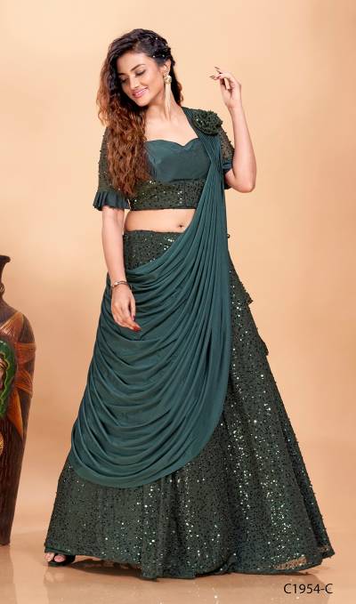 1954C By Amoha Designer Partywear Readymade Lehenga Choli Collection